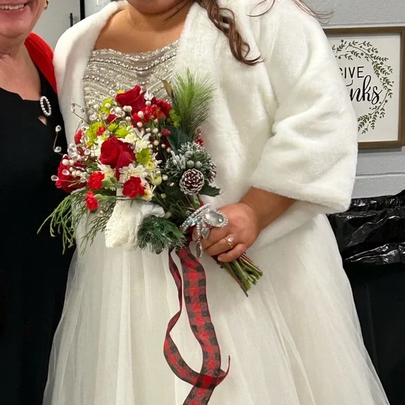 Jewel Tulle Plus Size Wedding Dress 22W David’s bridal